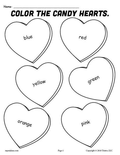 printable candy hearts valentines day coloring page roses