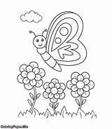 Coloring Spring Pages Butterfly Happy Kids Site Printable Coloringpages Choose Board Quality High sketch template