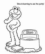 Elmo Potty Training Sesame Wecoloringpage Getcolorings sketch template