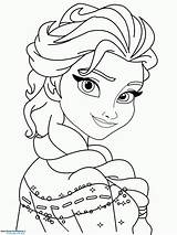 Elsa Coloring Frozen Pages Printable Anna Queen Print Color Cartoons sketch template