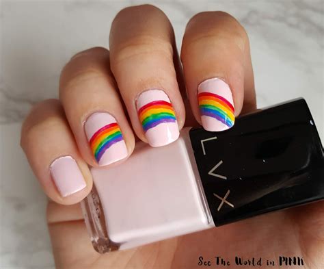 manicure monday  rainbow nail art   pride month