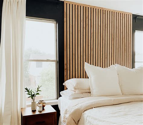 bedroom refresh part  diy vertical wood slat wall