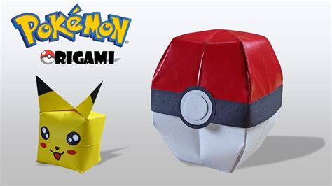 Origami Pokebola Y Pikachu Pokemon Como Hacer Pokebola De Papel Diy