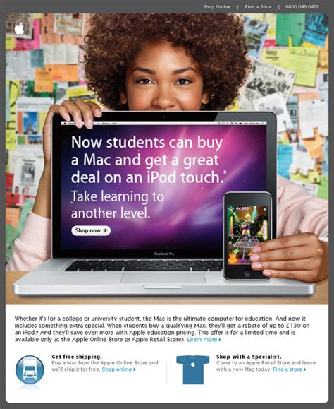 email inspiration apple student offer solus campaign email design review