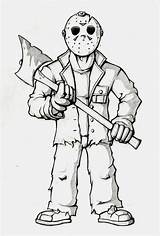 Coloring Pages Jason Horror Adult Voorhees Halloween Creepy Sheets sketch template