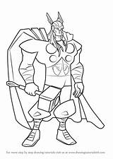 Thor Avengers Draw Heroes Mightiest Drawing Earth Step Marvel Coloring Drawings Pages Cartoon Drawingtutorials101 Superhero Learn Kids Adults sketch template