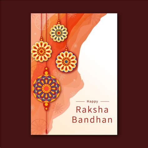 raksha bandhan greeting card template  vector