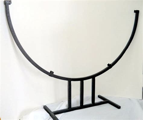 Black 20 Inch Half Moon Metal Stand Fused Or Stained Glass