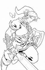 Zelda Coloring Pages Link Breath Wild Color Sketchite Linework Deviantart Credit Larger sketch template