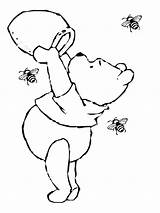 Pooh Winnie Coloring Bear Honey Pot Pages Clipart Classic Clip Drawing Line Drawings Hunny Bees Cliparts Color Bee Disney Da sketch template