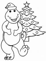 Coloring Christmas Dinosaur Pages Barney sketch template