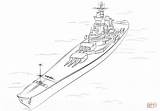 Battleship Uss Iowa Colorare Schlachtschiff Guerre Ausmalbilder Corazzata Acorazado Guerra Colorier Militari Drawings Navire sketch template