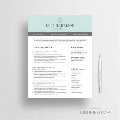 modern resume template  microsoft word limeresumes