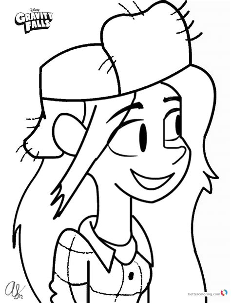 gravity falls coloring pages cute wendy  printable coloring pages
