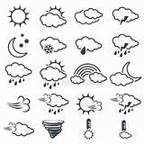 Wettersymbole Wetter Zeichnen Bedeutung Symboles Météo Vektorgrafik Hände Satz Stockillustration Besuchen Auswählen sketch template