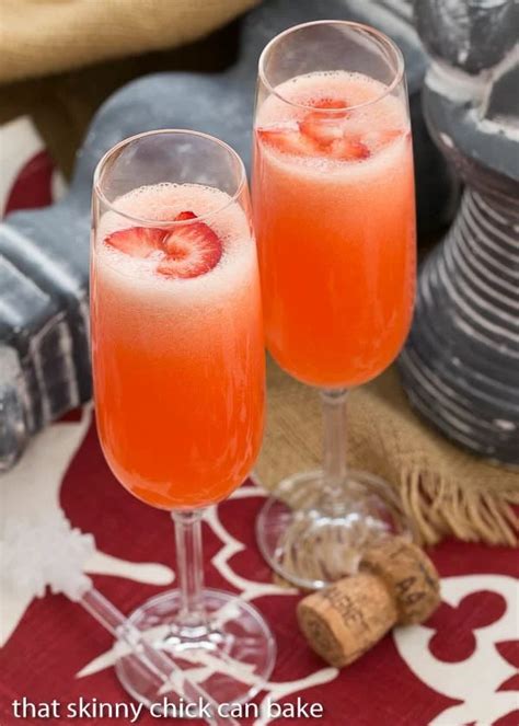 peach bellini cocktail easy and elegant that skinny chick can bake