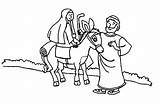 Mary Joseph Coloring Donkey Pages Bethlehem Nazareth Journey Printable Cartoon Getcolorings Color Looking Template Place sketch template