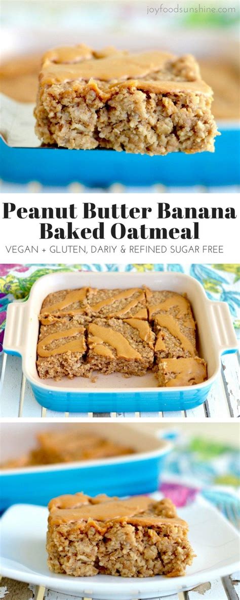 healthy peanut butter banana baked oatmeal recipe  perfect
