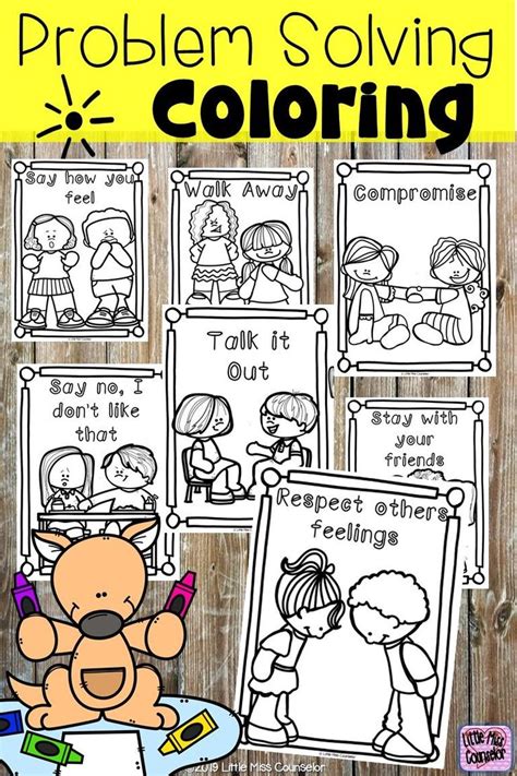 problem solving coloring sheets  elementary school counselors sel