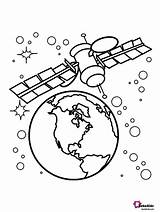 Satellite Bubakids Solar Colorear Orbiting Satelites System Epcot Spaceship sketch template
