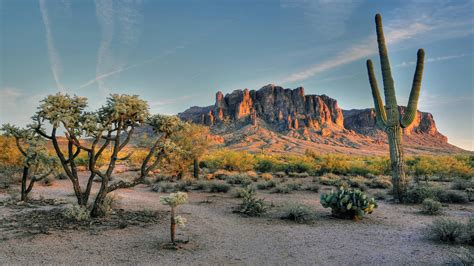 superstition mountains mountain range  field phoenix arizona usa landscape desert landscapes