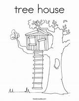 Tree House Coloring Pages Colouring Library Clipart Simple sketch template