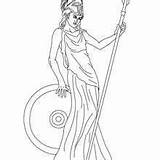 Athena Diosa Hellokids Griega Hera Atenea Gods Persephone Goddesses Deusa Atena Matrona Colorear Colouring sketch template