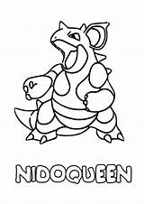 Nidoqueen Venenoso Coloriage Colorier Cyndaquil Nidoran Pokémon Cria Defendiendo Duro Esta sketch template