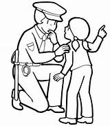 Police Coloring Officer Policeman Pages Helping Drawing Girl Lost Clipart Security Color Draw Guard Cliparts Little Badge Hat Children Woman sketch template
