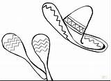 Coloring Pages Sombrero Mexican Hat Maracas Printable Color Chili Food Drawing Pepper Clipart Cinco Mayo Vector Getcolorings Cute Getdrawings Red sketch template