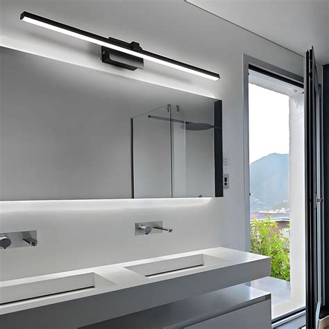 contemporary led vanity lighting white slim linear wall sconce  aluminum shade  white