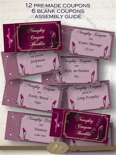 Naughty Coupons Printable Erotic Coupons T For Him Sex Etsy