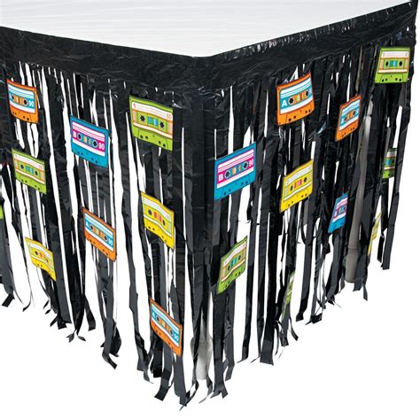 80s party fringe plastic table skirt with cutouts in 2022 80s party