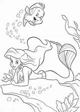 Ariel Kleurplaat Kleine Zeemeermin Mermaid Little Disney Bezoeken Kids Prinses Fun sketch template