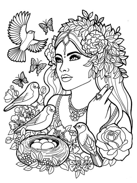anti stress coloring pages  girls    print