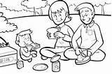 Picnic Coloring Pages Outdoors Great Blanket Children Grandparents Clipart Printable Kids Getcolorings Series People Color Getdrawings sketch template