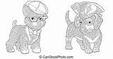 Purebred Hipster Puppies sketch template