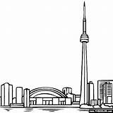 Toronto Colouring Landmarks Canadian Ontario Torre Thecolor sketch template