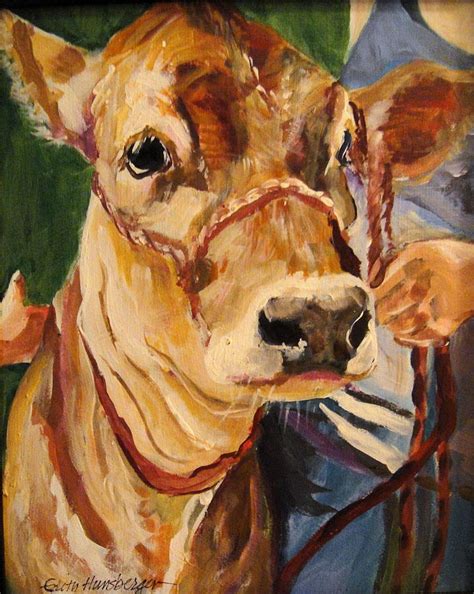 curious calf painting  edith hunsberger fine art america