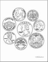 Coins Coloring Pages Coin Money Clip Printable Sheets Clipart Math Worksheets Kids Library Grade Financial Literacy Book Cliparts Worksheet Penny sketch template