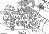 Deku Shoto Hero Todoroki Bakugou Katsuki Izuku Midoriya Kolorowanki Aniyuki Coloriages sketch template