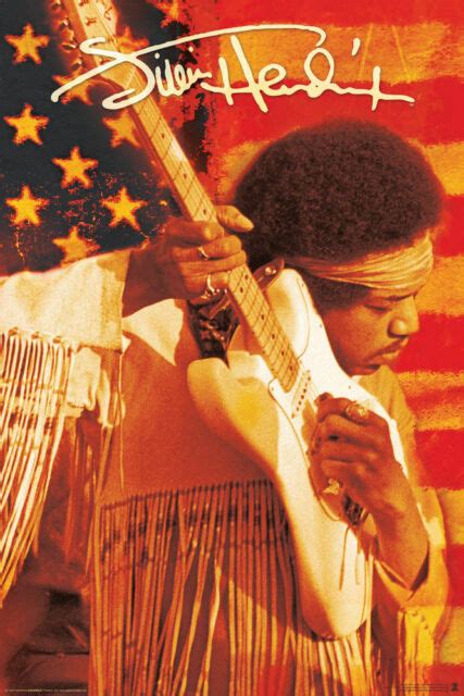 Jimi Hendrix American Flag Poster 24x36 Music 241452 Ebay