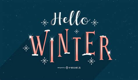 winter snow lettering design vector