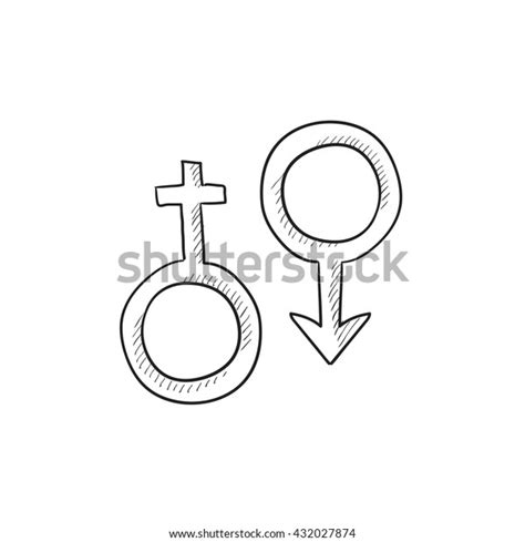 Male Female Symbol Vector Sketch Icon Stock Vector Royalty Free 432027874