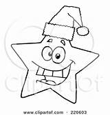 Outlined Wearing Santa Hat Happy Christmas Star Royalty Clipart Illustration Toon Hit Rf sketch template