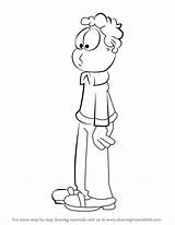 Garfield Jon Arbuckle Draw Drawing Step Comic sketch template