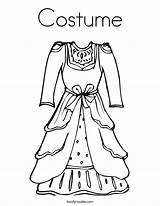Coloring Costume Dress Pages Kostum Outfit Girls Printable Color Vintage Noodle Print Outline Para Let Gown Twistynoodle Beautiful Kids Built sketch template