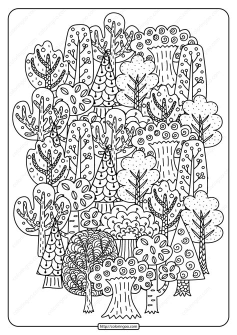 coloring page  trees  plants