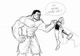 Hulk Thor sketch template