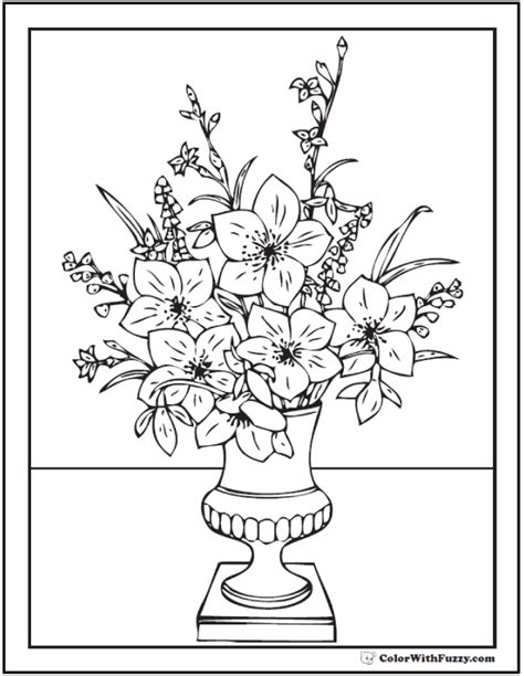 vase  flowers coloring pages mihrimahasya coloring kids